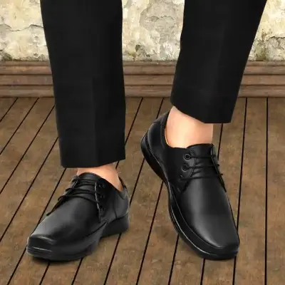 WUGO::Latest Fashionable Men Formal Shoes|Black Derby Shoes|Office Shoes For Men's & Boys - Black Size 42  LACE01