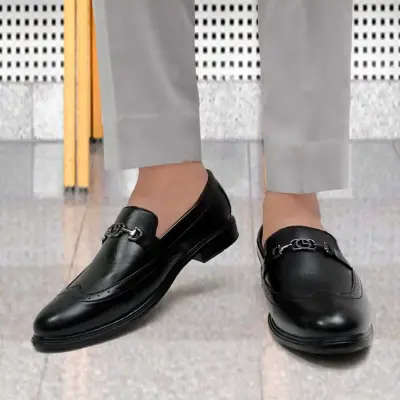 WUGO::Latest Trendy Men Formal Shoes|Black Moccasin Shoes|Office Shoes For Men's & Boys- Size 43 MOCCASIN09-BLK