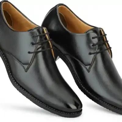WUGO::Latest Trendy Men Formal Shoes |Black Derby Shoes| Office Shoes For Men's & Boys - Black Size 40 LACE02
