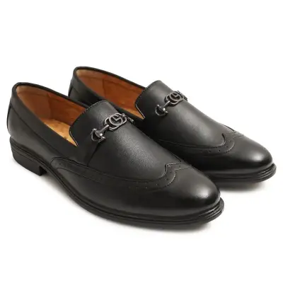 WUGO::Latest Trendy Men Formal Shoes|Black Moccasin Shoes|Office Shoes For Men's & Boys- Size 40 MOCCASIN09-BLK