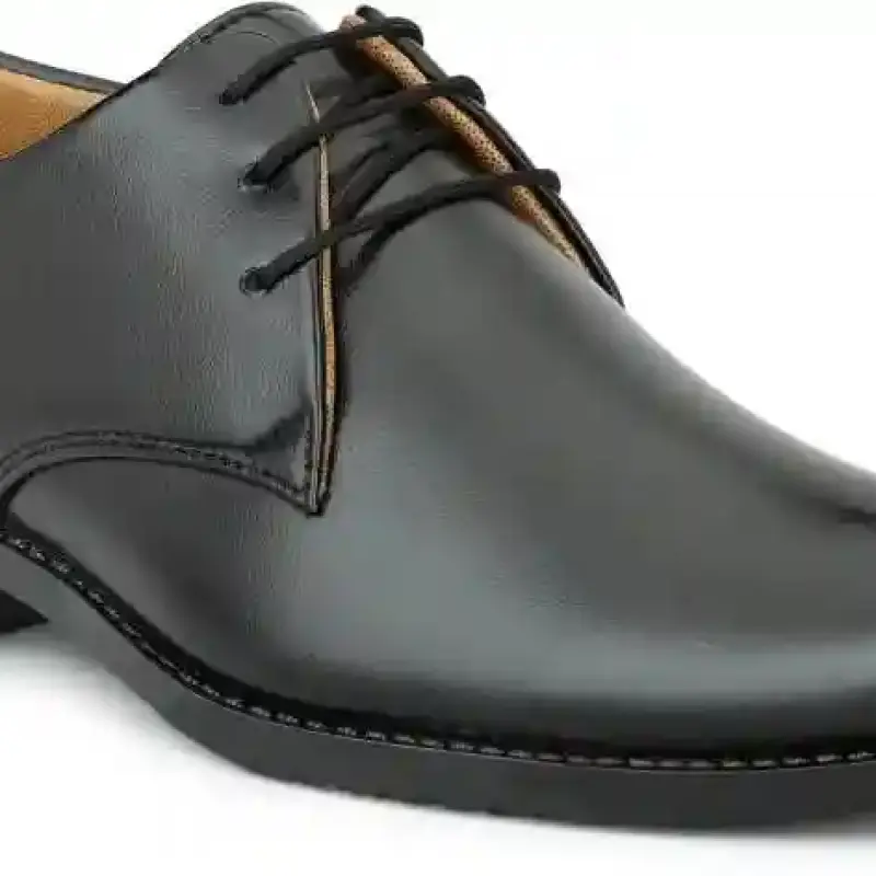 WUGO::Latest Trendy Men Formal Shoes |Black Derby Shoes| Office Shoes For Men's & Boys - Black Size 44  LACE02