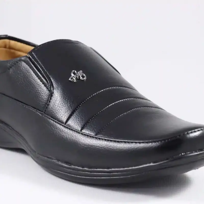 WUGO::Latest Trendy Men Formal Shoes|Black Moccasin Shoes|Office Shoes For Men's & Boys-MOCCASIN02-BLK Size 42