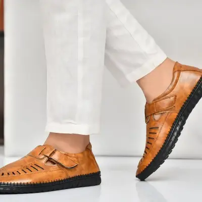 WUGO::Latest Fabulous Men Sandals | Roman Sandals/Outdoor Sandal For Men's & Boys-105-Sandal-TAN Size 40