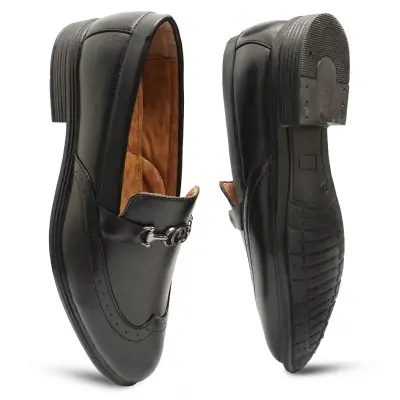 WUGO::Latest Trendy Men Formal Shoes|Black Moccasin Shoes|Office Shoes For Men's & Boys- Size 40 MOCCASIN09-BLK