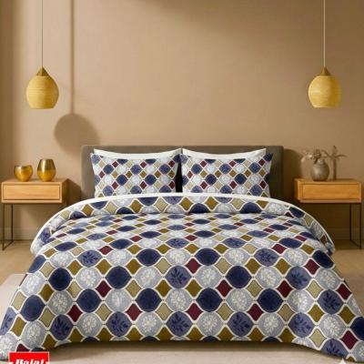 Hariyana Cotton  Multi color Double Bed Sheet with 2 Pillow Covers - 789 COKE